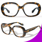 VISOONE Oversized Round Computer TR90 Blue Light Blocking Glasses for Women Men Lavinia