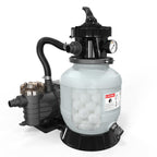(24H Timer) VINGLI 10 in Sand Filter Pump with Filter Balls, 1189 GPH 1/3 HP High Flow Pool Pump with 7-Way Valve for Above Ground Swimming Pools Up to 6600 Gallons
