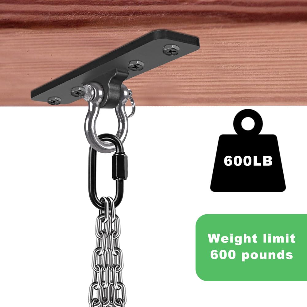 Dolibest Ceiling Mount Swing Hanger Heavy Duty Swing Set Hook for Porch Swing Hammock Chair Yoga Silk Suspension Straps Gymnastic Ring, Wall Anchor for Resistance Bands (900LB)