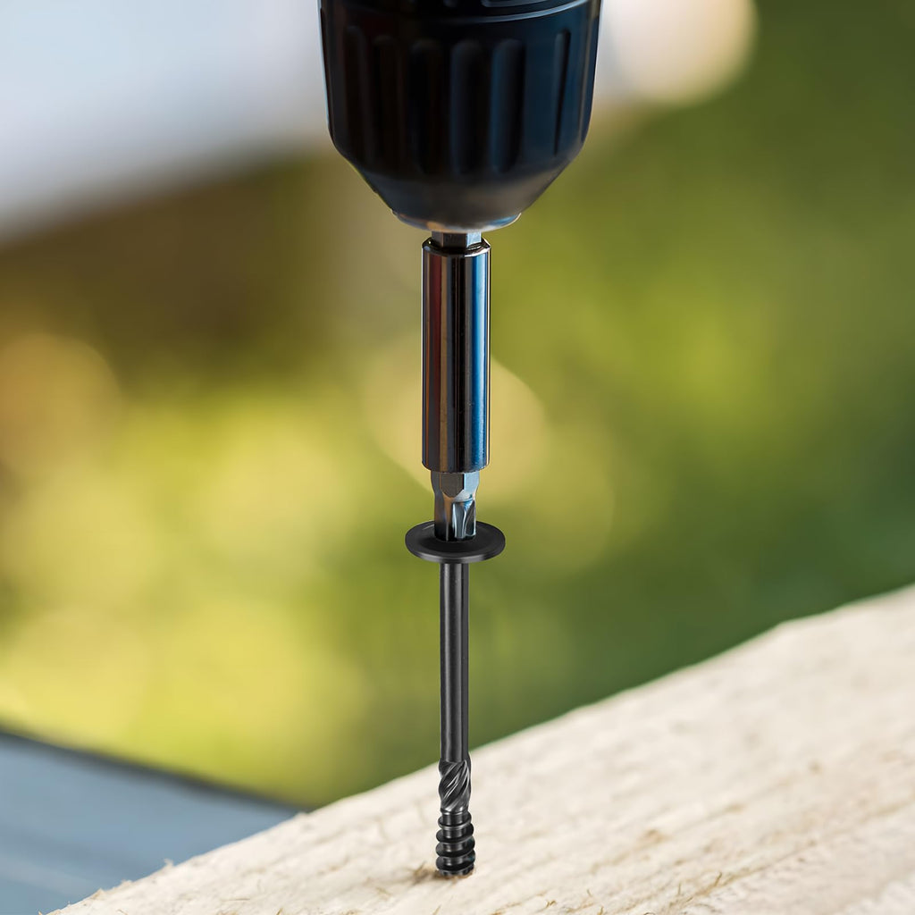BNUOK Lag Screws #14 x 4 Inch, (1lb, 29pcs) Heavy Duty Construction Structural Exterior Wood Timber Screws, Torx Drive Washer Head Rust Resistant Black Epoxy Coated, with T30 Star Bit