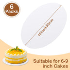 6 Pcs Cake Boards,White Cake Boards 10 inch Round,Oil-proof Cake Base
