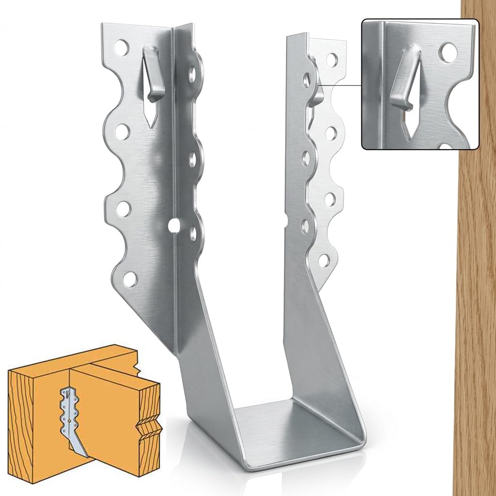 [25 Pack] 2x6 Joist Hanger, 18 Gauge LU26 Galvanizing Face Mount Joist Hangers, Wood Hurricane Ties, Rafters Tie