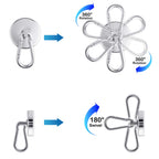WELLZEER Magnetic Hooks 170lbs Magnet Hooks Carabiner for Hanging Refrigerator Strong Large Heavy Duty Neodymium Magnet (170LBS-4PACK)