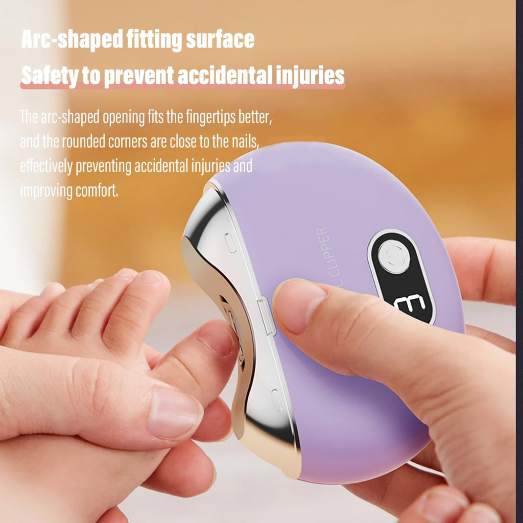 Electric Nail Clipper, Electric Toenail Clipper, 3-Speed Electric Nail Trimmer with LCD Digital Display, USB Rechargeable Safety Electric Nail Clippers for Kids, Adults, Elderly (Carmine)