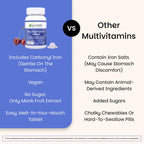 EZ Melts Multivitamin + Iron - Daily Multivitamin for Women & Men - Supports Healthy Energy Levels & Antioxidant Protection - Non-GMO & Vegan - Tropical Cherry - 60 Dissolvable Tablets (30 Servings)