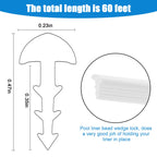 FBULWSEC 60'ft Roll Swimming Pool Liner Bead Lock for Above-Ground & In-Ground Swimming Pool Beaded Liners, White