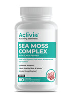Aclivia - Organic Irish Sea Moss Capsules with Bladderwrack & Burdock Root - 102 Minerals Sea Moss Supplement - Thyroid Support, Immune Boost - Non-GMO (60 Count)