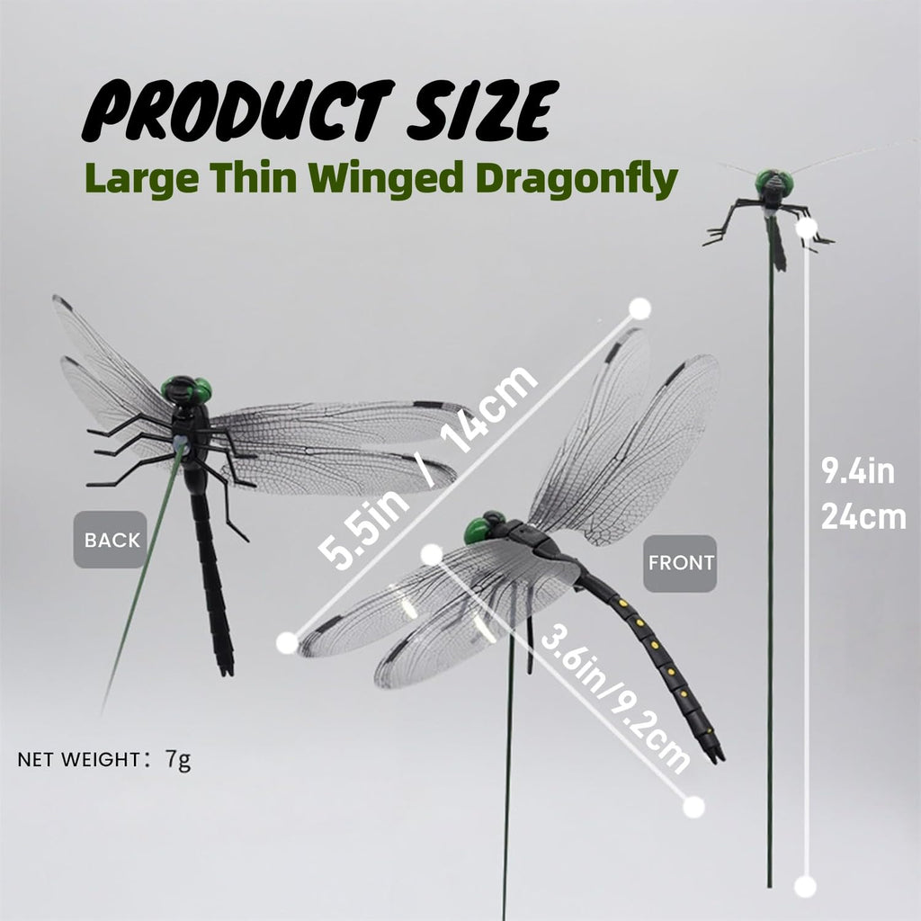 SXXSMYWR 2026 New Dragon Fly Clips for Bugs Repellent, 3D Artificial Dragonfly Hat Clip, Dragonfly Garden Decor (10PCS) (10, Black)