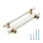 HOME EDIT 30 Pack 8 inch Brushed Nickel&Gold Cabinet Handles Square Zinc-Alloy Pulls for Kitchen Dresser Closet and Bathroom Cabinets Hardware