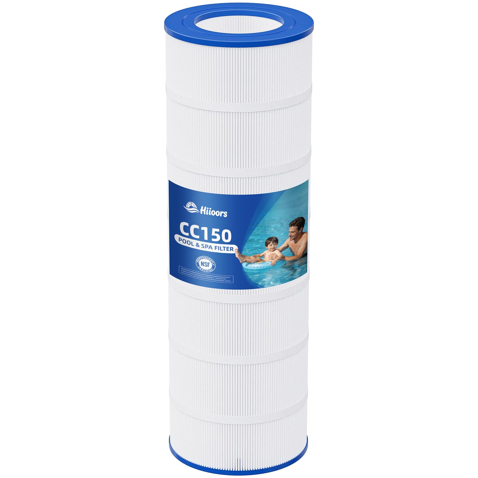 Hiioors CC150 Pool Filter Cartridge, Compatible with Pentair Clean & Clear 150, Replace Pentair R173216, Pleatco PAP150, Unicel C-9415, 150 sq.ft, Heavy Duty 5 oz+ Trilobal Fabric