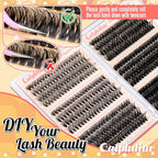 Lash Clusters Kit Wispy Eyelash Extension Kit 480pcs Individual Lashes D Curl Cluster Eyelash Extensions 8-16MM DIY Lash Extension Kit with Lash Bond and Seal Lash Tweezers (30D+40D+50D+60D+80D+100D)