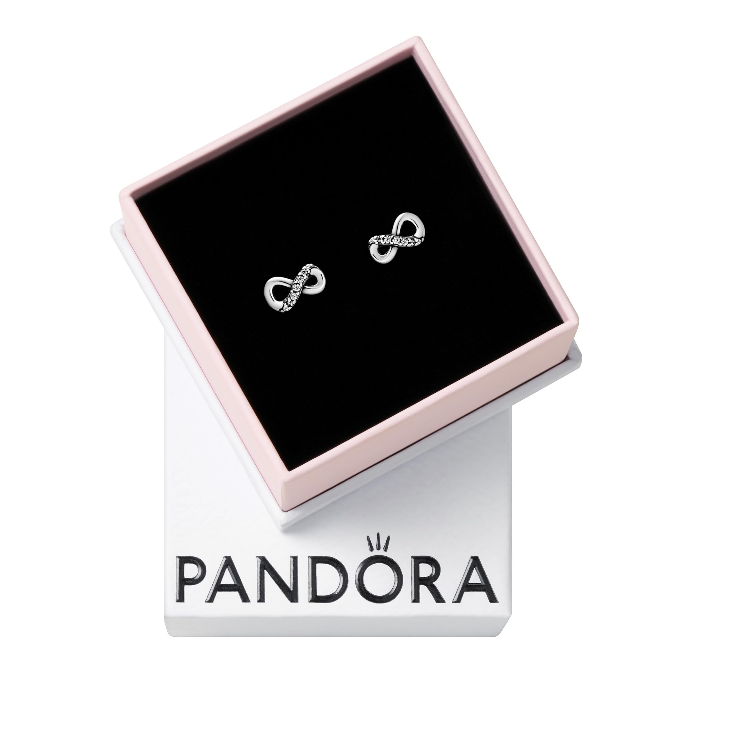PANDORA Sparkling Infinity Stud Earrings - Stunning Women's Earrings - Gift for Her - Sterling Silver & Cubic Zirconia - with Gift Box