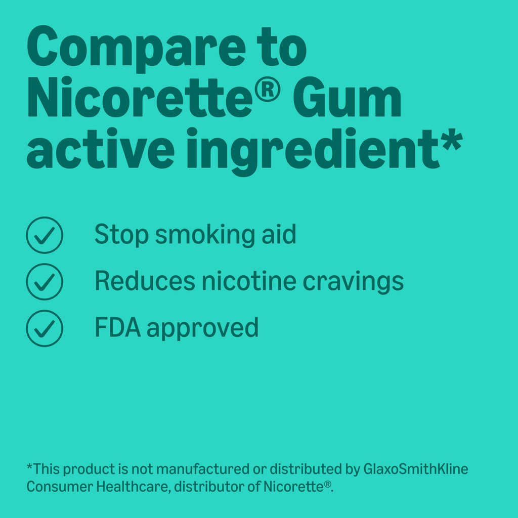 Amazon Basics Coated Nicotine Gum 2 mg, Ice Mint Flavor, Stop Smoking Aid, Relieves Nicotine Cravings to Help You Quit Smoking Cigarettes, 160 Count (Previously Amazon Basic Care)