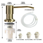 Soap Dispenser for Kitchen Sink, Built in Sink Soap Dispenser, Countertop Soap Dispenser Pump with 47" Extension Tube kit, No Need to Fill Little Bottle Again, Golden