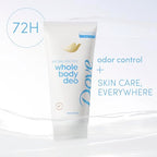 Dove Whole Body Deodorant Aluminum Free pH Balancing Cream Deodorant Unscented for 72h Odor Control 2.5 oz