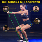 ROSAPOAR Resistance Band Pull up Band Fitness Exercise Bands Natural Latex for Workout Body Stretch Powerlifting Band Fitness Sport Training at Home/The Gym - Green