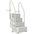 Outsunny 4-Step Swimming Pool Ladder, HDPE with Dual Handrails and Non-Slip Steps for Above Ground Pools, Entry/Exit Ladder, Fits 46.1" - 57.9" High Walls, 396 lbs. Load Capacity White