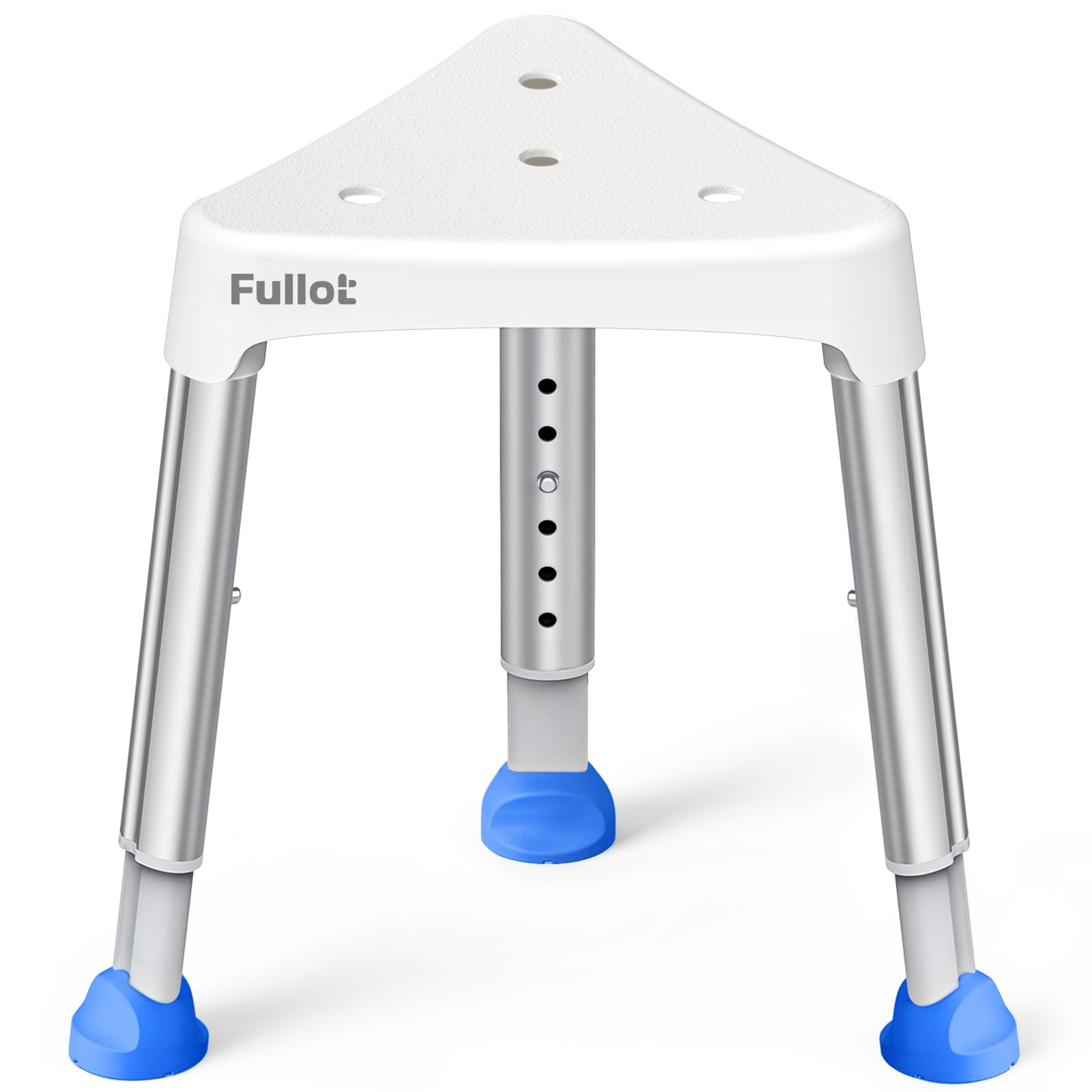 Space-Saving Triangular Shower Chair for Inside Shower, FSA/HSA Eligible 400 lbs Adjustable Shower Stool for Elderly and Disabled, Non-Slip Bathtub Chair with Stable-Bracing, Tool-Free Assembly, White