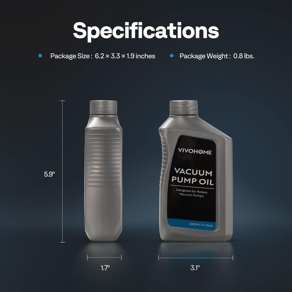 VIVOHOME Premium High Vacuum Pump Oil 330ml/11.16oz, High Viscosity and Low Moisture HVAC