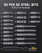 Fanttik S2 Pro Electric Screwdriver, Cordless Screwdriver Set, 7 Torque Settings, 0.5 to 6N.m, 20 Magnetic Bits, 1/4''Hex Shank, with 90° Angle Adapter, for Furniture, Household Repairs(Space Grey)