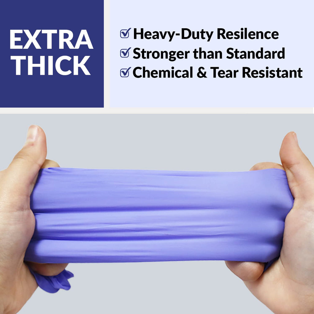 Klex Nitrile Exam Gloves - Medical Grade, Powder Free, Rubber Latex Free, Disposable Examination Grade Glove, Strong Food Safe, Lavender L Large, Box of 100