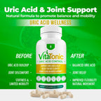 AURA VITAMINS – Vitatonic Uric Acid Balancing Aid for Both Genders - Herbal Joint Care Detox Solution – Enhance Mobility - GMO-Free, Gluten-Free - 60 Capsules. (1)