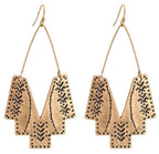 Zealmer Gold Geometric Earrings Statement Vintage Boho Ethnic Earrings Hollow Out Fan Shape Dangle Drop Earrings for Women Birthday Christmas Valentines Day Gift
