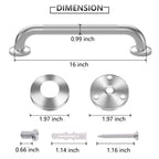 Grab Bars for Shower, 2 Pack 16 Inch Anti-Slip Safety Shower Handle for Senior, Stainless Steel Shower Grab Bars, Handicap Elderly Bathtub and Toilet Bathroom Assist