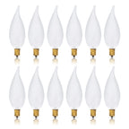 Simba Lighting Candelabra Flame Tip Frosted CA10 40W E12 Base (12 Pack) Decorative Incandescent Light Bulbs 120V for Chandeliers, Ceiling Fan Lights, Pendants, Wall Sconces, Dimmable, Warm White 2700K