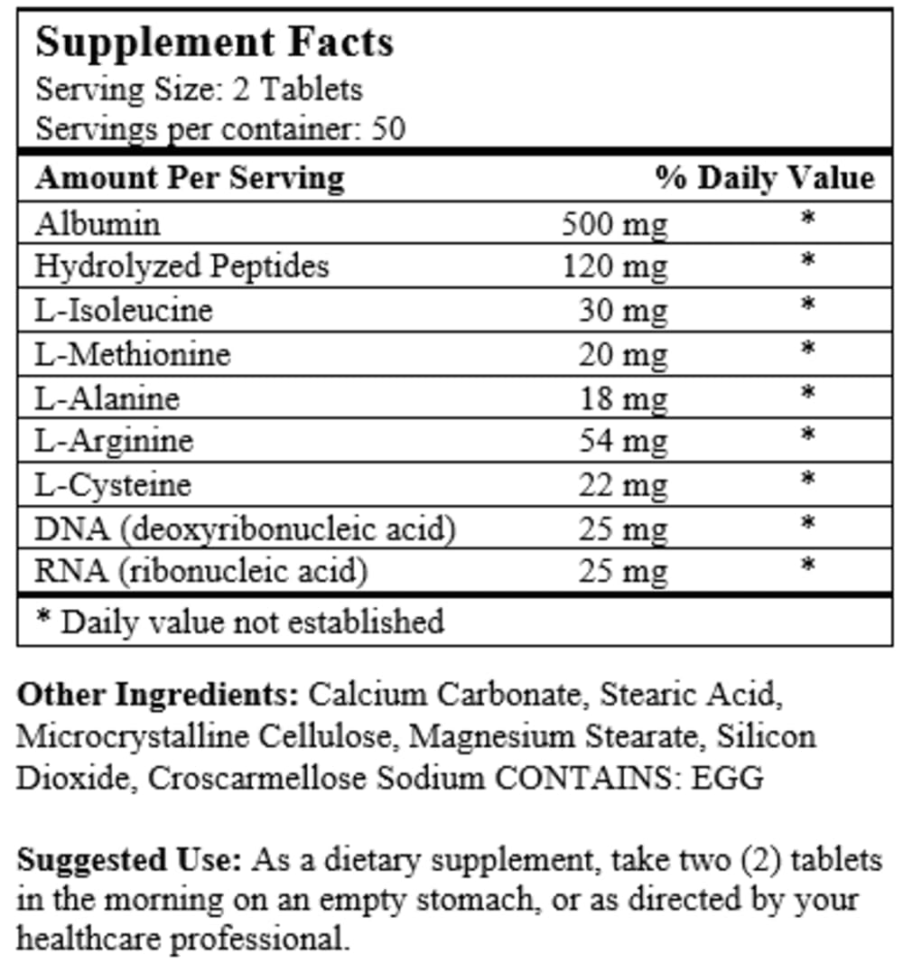 Nu-Health Super Albumin Hydrolyzed Protein & Amino Tablets, Tissue Repair