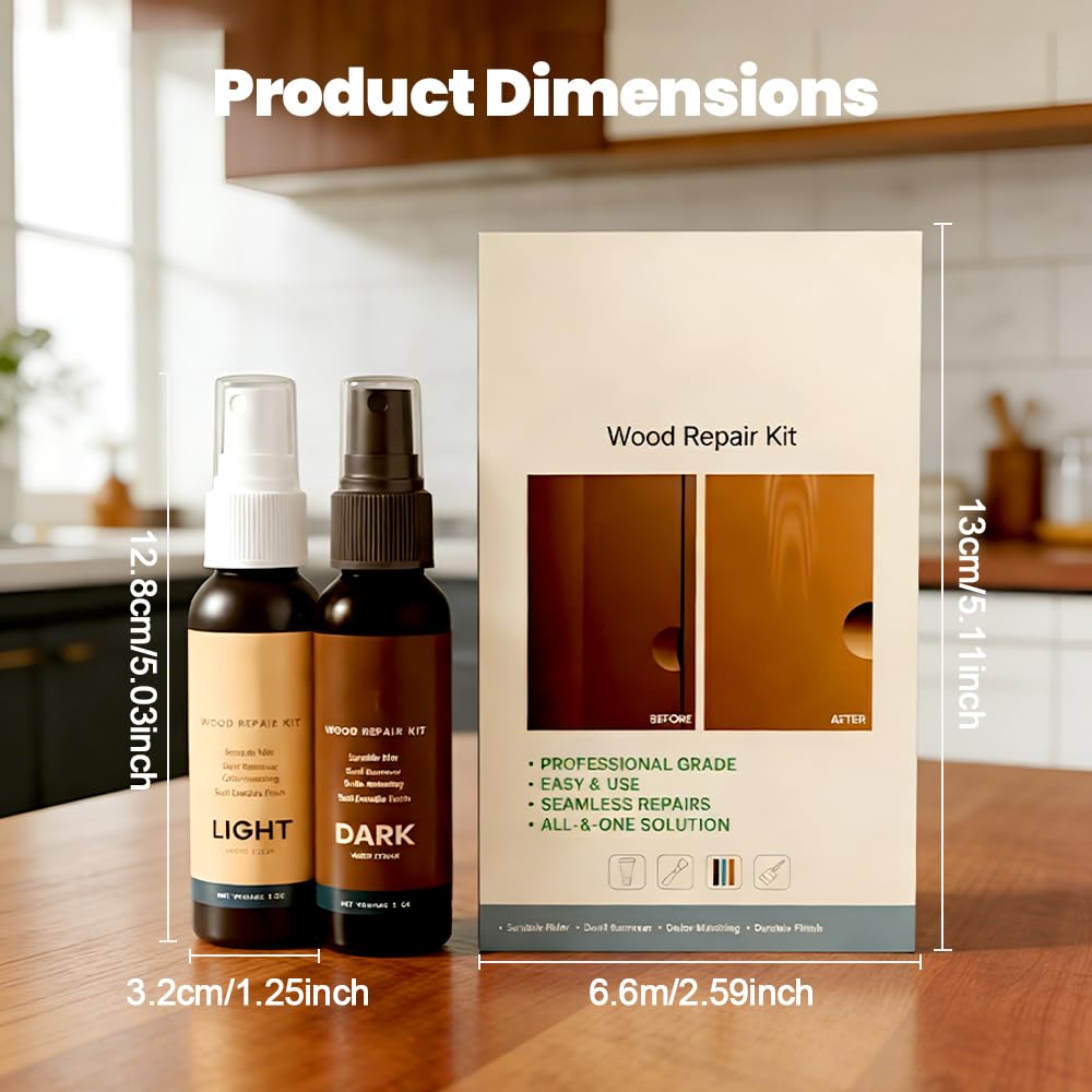 Professional Wood Floor Scratch Repair, Wood Repair Kit, Restore A Finish for Wood, Floor Cover Nicks and Scratches, Hides Minor Defects, Wood Furniture Repair Kit (1Set)