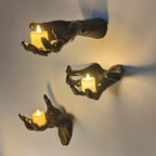 DAZONGE Halloween Decor 3Set Creepy Hands with Candles Halloween Wall Decor