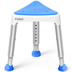 Space-Saving Triangular Shower Chair for Elderly and Disabled, 400 lbs Adjustable Shower Stool Seat with Stable-Bracing, Non-Slip Bathtub Chair, Tool-Free Assembly, Blue With Eva Pad