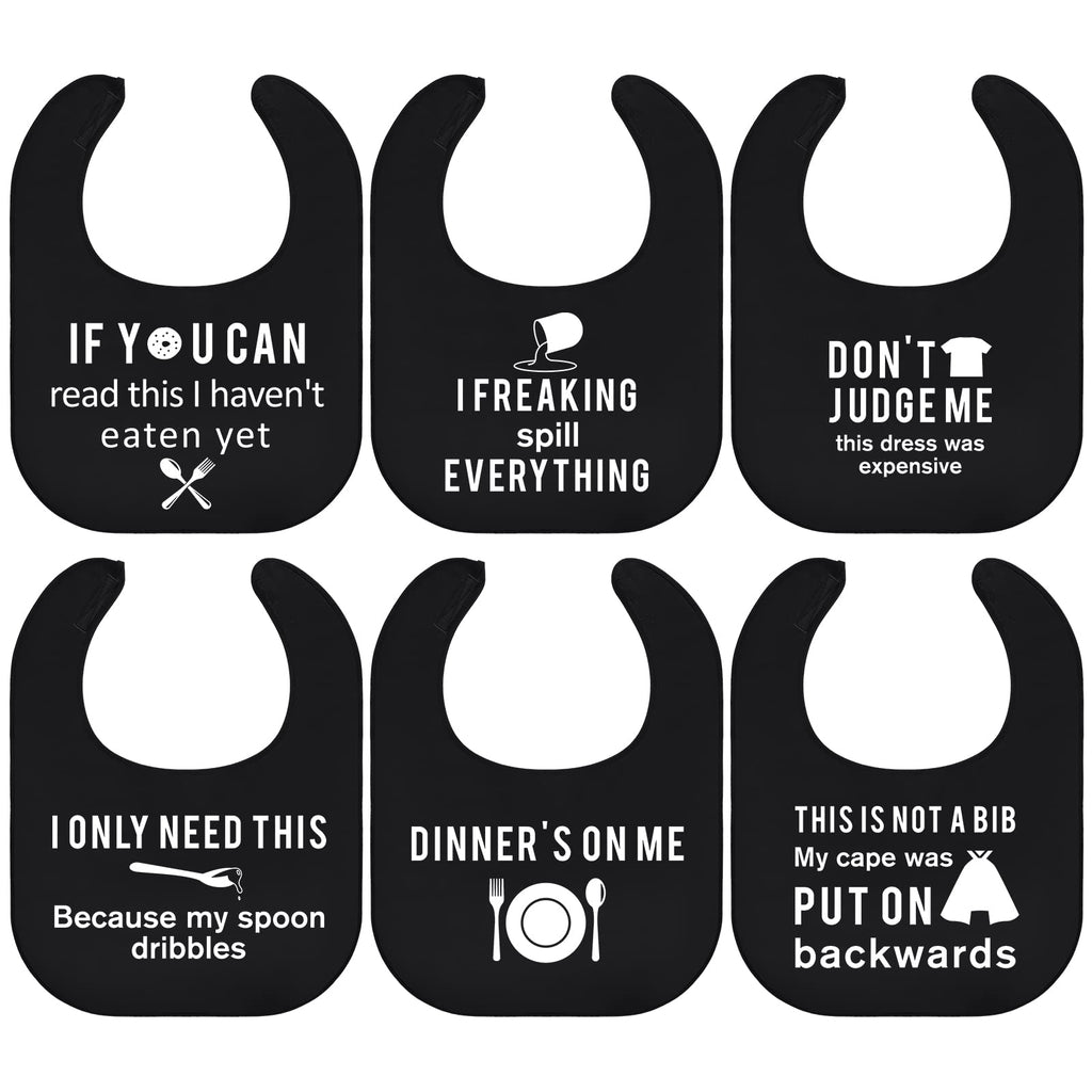 Eurzom 6 Pcs Adult Bibs for Women Men Washable Funny Adult Bibs Waterproof Clothing Protectors for Adults Elderly