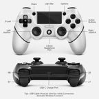 AceGamer 2 Pack for PS4 Controller, Wireless Controller for PS4/Pro/Slim/PC, with Non-Slip Grip of Both Sides and USB-C Cable! (Black and White)