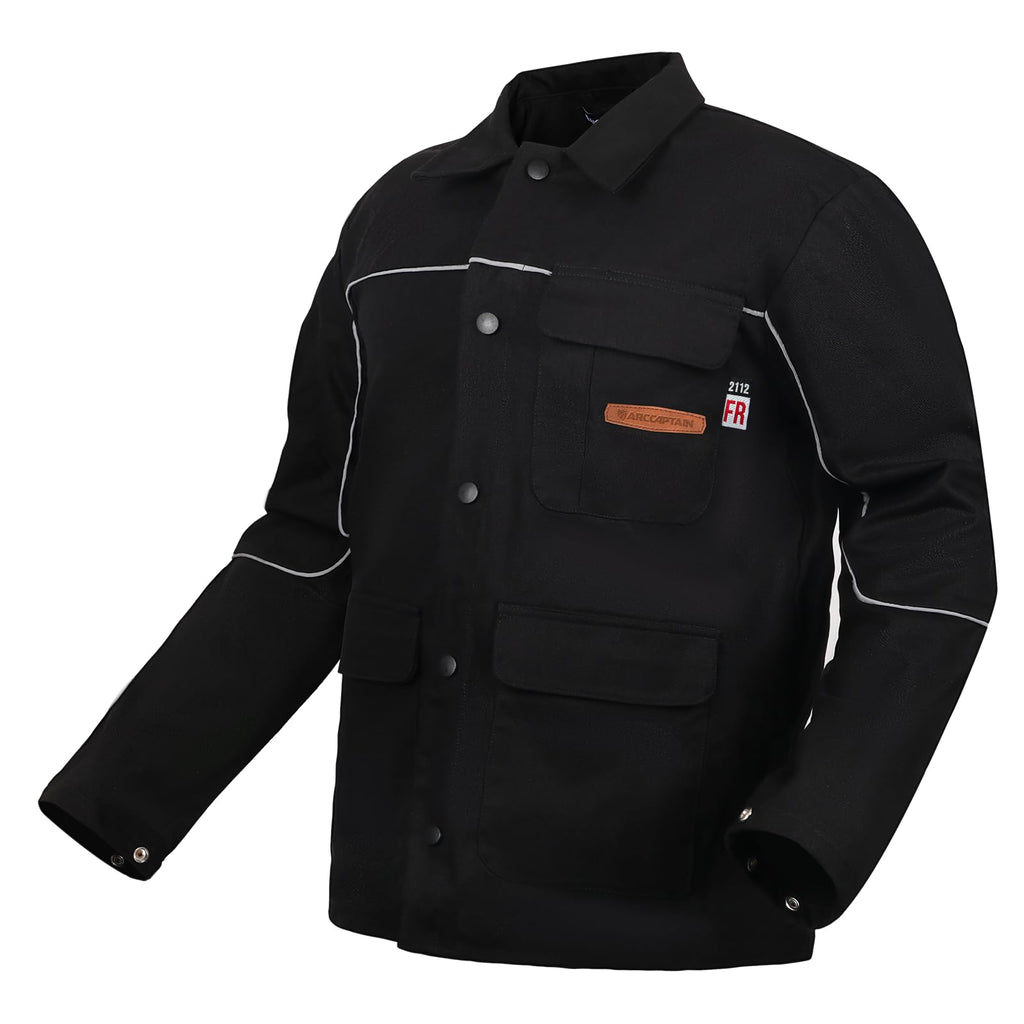 ARCCAPTAIN Welding Jacket, 11oz Flame Resistant (FR) Cotton Welding Jackets for Men and Women, Durable Welder Jackets With 4 Multi-purpose Pockets for Welder's Work, Cutting and Grinding