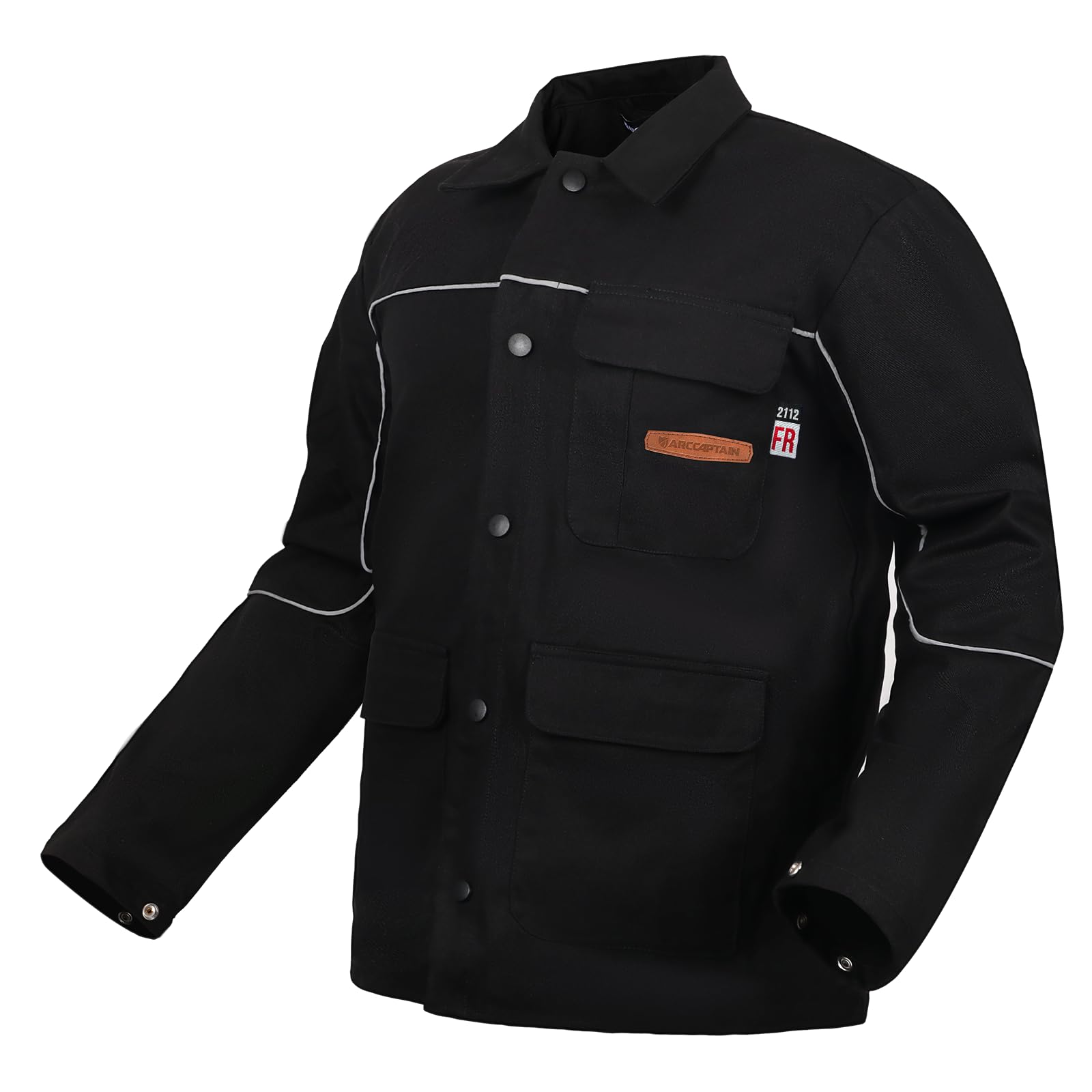 ARCCAPTAIN Welding Jacket, 11oz Flame Resistant (FR) Cotton Welding Jackets for Men and Women, Durable Welder Jackets With 4 Multi-purpose Pockets for Welder's Work, Cutting and Grinding