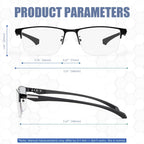 ZERPEET 2 Pack Men's Progressive Multifocal Reading Glasses,Half Rim Metal Frame TR90 Temples Blue Light Blocking Anti Eyestrain Multifocus Computer Readers,2.5x