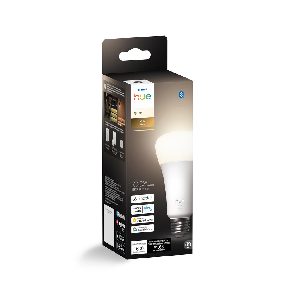 Philips Hue Smart LED A21 Bulb 1-Pack, Warm White Light 2700K, E26 Base, 13.5W, 1600 Lumens, Dimmable LED Bulbs, Works with Alexa, Google Assistant, and Apple Home