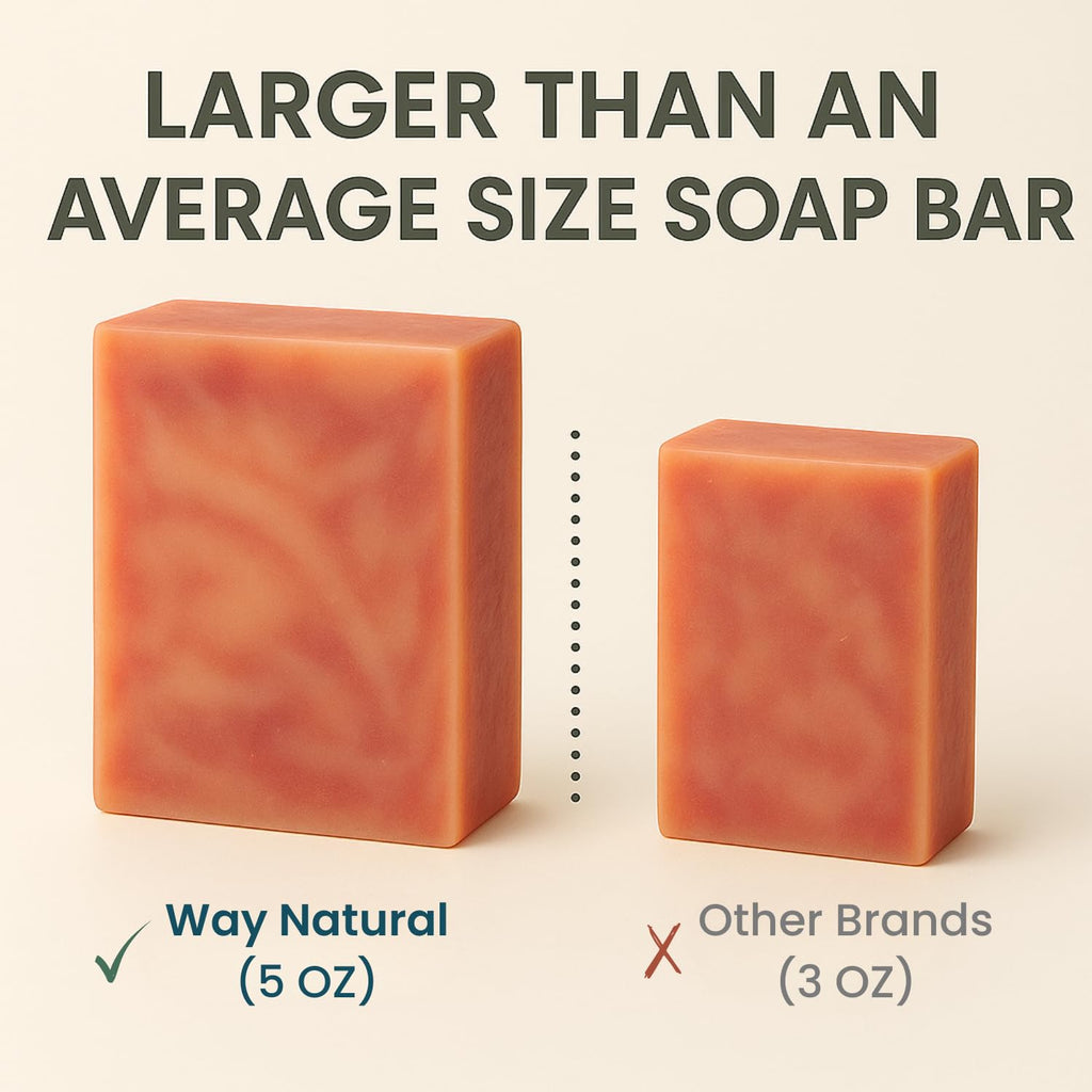 Way Natural Goat Milk Soap Bar Variety 3-Pack (5oz Bars) - Lavender, Cherry Almond, Honey Oatmeal - Cold Process, Natural Goat Soap for Hands & Body, Women & Men - Handmade, Gentle, No Dyes, USA Made