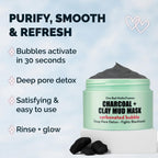 Elizabeth Mott Carbonated Bubble Detox Clay Mask – Korean Skincare for Deep Pore Cleansing, Acne, Blackheads & Oil Control – Charcoal Face Mask for Breakouts & Smooth Skin – Cruelty-Free, 3.53 oz