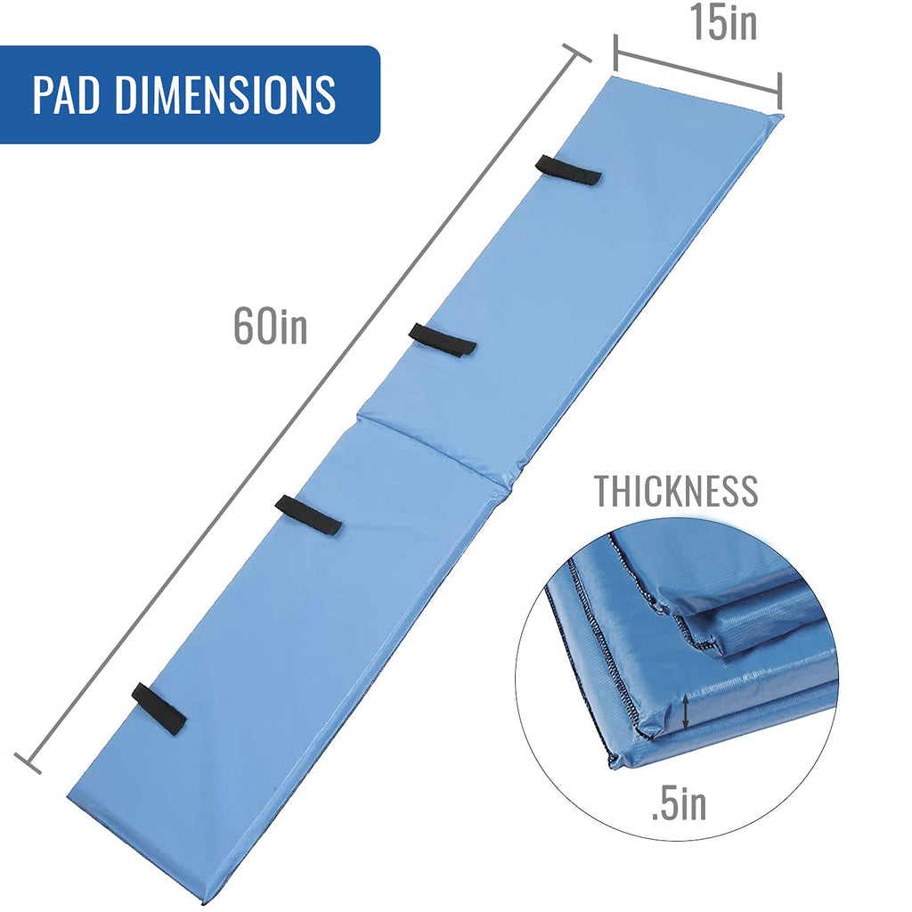 DMI Bed Rail Cover, Bed Rail Padding and Bed Bumper Pad for Elderly, Disabled or Handicapped, Rails Not included, Padded Cover Only, Blue, 60 x 15 x 0.5, 2 Count