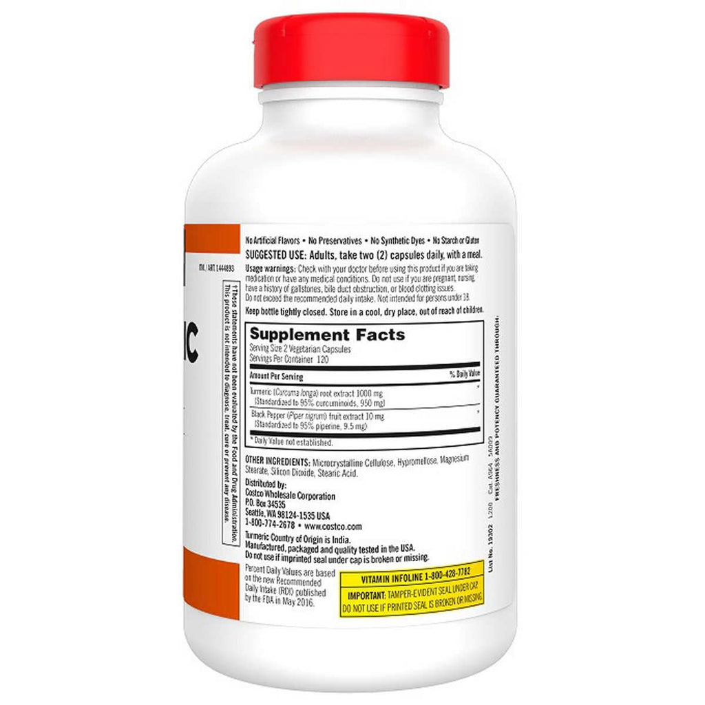 Just Grown Turmeric 1000 mg., 240 Capsules (1 Pack)