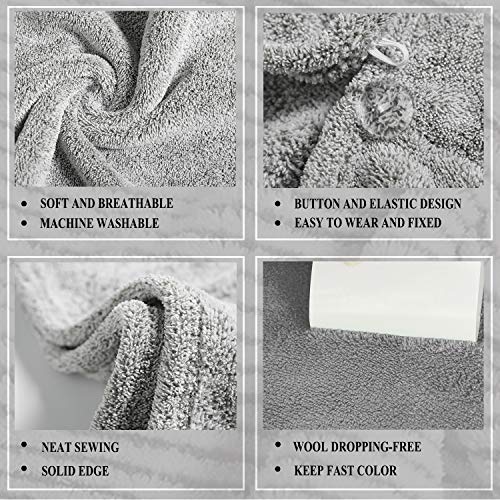 ELLEWIN 2 Pack Drying Hair Towel Wrap, Rayon Polyester Microfiber, Hair Turban Buttons Super Absorbent Quick Dry Rapid Head Hair Towels for Women Curly Long Thick Hair Anti Frizz