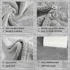 ELLEWIN 2 Pack Drying Hair Towel Wrap, Rayon Polyester Microfiber, Hair Turban Buttons Super Absorbent Quick Dry Rapid Head Hair Towels for Women Curly Long Thick Hair Anti Frizz