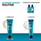 Redken Extreme Length Shampoo For Damaged Hair - Prevents Breakage and Strengthens Hair, Infused With Biotin For Hair Growth, 33.8 Fl Oz