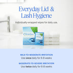 Cliradex Towelettes - Natural Face, Eyelash & Eyelid Cleanser - Wipes for Demodex, Blepharitis, Mgd and Red Irritated Eye Lid - Tea Tree Oil Extract.