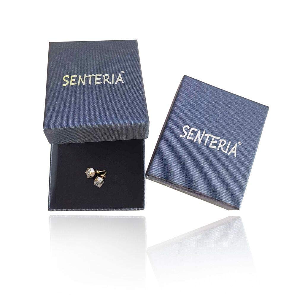 SENTERIA 18K Gold Plated Stud Earrings for Men Women Screw Back Earrings