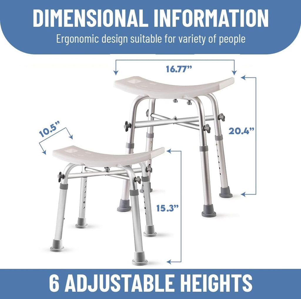 Dr. Kay's Adjustable shower Chair for inside shower with Unique Heavy Duty Crossbar Supports, Shower Stool for the inside tub, Bath stool, adjustable shower chair for the elderly and disabled, 500 lbs