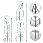 Garden Trellis Plant Support Trellis Green Leaf Trellis Garden Decoration for Climbing Vines Floral Metal Trellis Set of 2（Green）